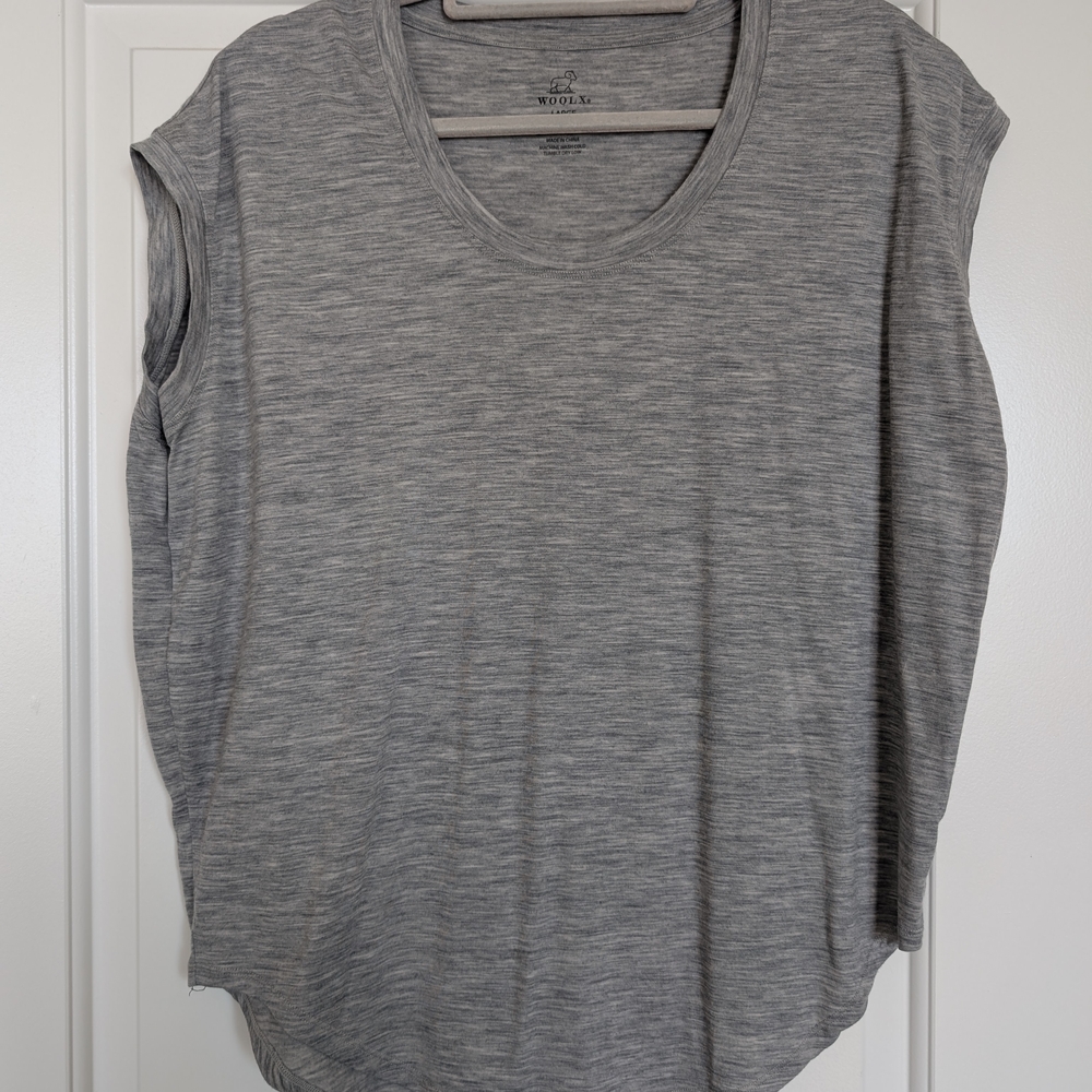 Woolx Gabi Tunic Top, Size Large, Heathered Gray